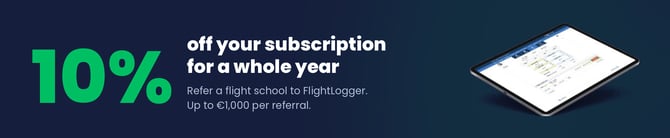 Refer a flight school and get 10% off your FlightLogger subscription for a year
